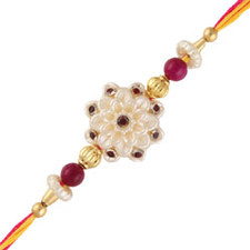 White Flower Designer Rakhi