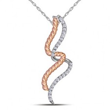 Silver Two Tone Pendant and Necklace Set Rope Collection 30mm
