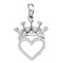 Natural Diamond Crown Pendant Ladies Fashon Pendant 1/10ctw Diamond Sterling Silver (i3, j/k)