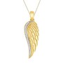 10K Yellow Gold Angel Wing Pendant and Necklace Set 0.06ctw.