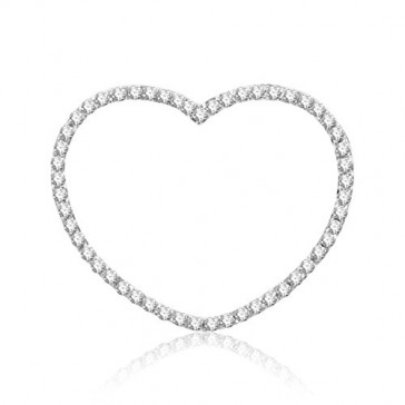 14K White Gold Diamond Hear...
