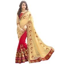 Pick Any 1 Embroidered Party Wear Saree By Surat Tex - HomeShop18.com