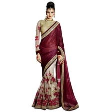 Buy Pick Any 1 Embroidered Party Wear Saree By Surat Tex