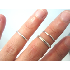 Set of Three Layering Above the knuckle Sterling Silver Stacking Rings-.925 Sterling Silver