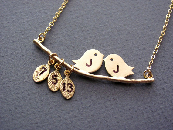 Personalized Gold Love Bird...