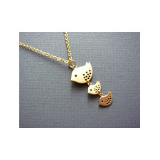 Mommy and Two Baby Birds Spotted Sparrows Gold Necklace- mother's day gift, mom, baby shower gifts, available in silver.