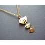 Mommy and Two Baby Birds Spotted Sparrows Gold Necklace- mother's day gift, mom, baby shower gifts, available in silver.