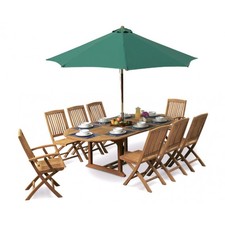 Brompton 8 Seater Extending Dining Set With 8 Folding Chairs