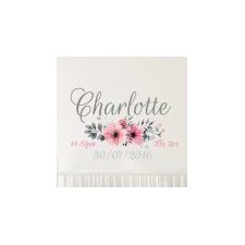 Flower Date of Birth Name Wall Decal