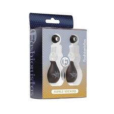 Fashionistas Glass Nipple Suckers - Black