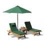 Gemini Luxury Teak Sun Lounger Set with Cushions and Parasol