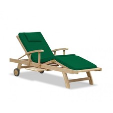 Luxury Teak Reclining Lounger with Arms & FREE Cushion