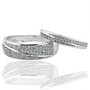 White Gold Wedding Bands His and Her Rings Duo Set 10K 0.25ctw 10mm (i2/i3, I/j)