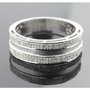 8mm Wide Wedding Band Ring Mens 10K White Gold 0.35ctw Pave Set Comfort Fit 