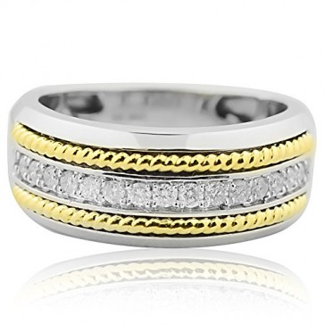 Wedding Band Mens 10K White...