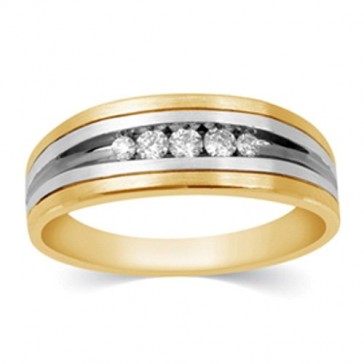 7mm Wide Two Tone Wedding B...