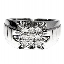 0.2ct Mens Fashion Ring 12.5mm Wide Comfort Fit Sterling Silver Pinky Ring