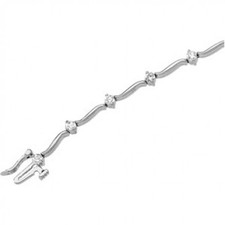 Diamond Bracelet 14K White Gold 1 Ct Tw
