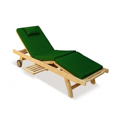 Luxury Teak Reclining Sun Lounger with FREE Cushion