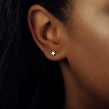 Silver Mini Star Ear Studs