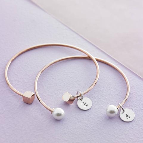 Rose gold open bangle