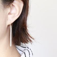 Handmade Fine Silver Long Bar earring - nunujewellery