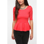 Pins and Needles Ponte Knit Peplum Top