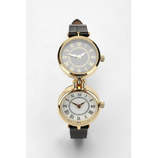 Double Case Leather Watch