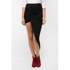 Sparkle & Fade Asymmetrical Drape Knit Maxi Skirt