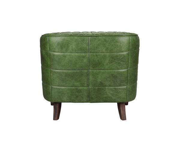 Magdelan Tufted Leather Arm Chair Emerald