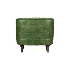 Magdelan Tufted Leather Arm Chair Emerald