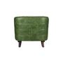Magdelan Tufted Leather Arm Chair Emerald