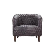 Moe's Home Collection PK-1076-47 Magdelan Tufted Leather Arm Chair Antique Ebony