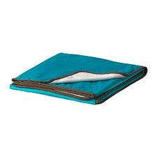 MALIN throw, light gray, turquoise Length: 71 " Width: 47 " Length: 180 cm Width: 120 cm
