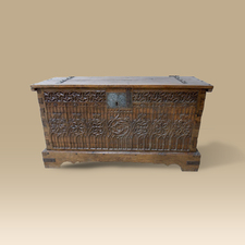 A Superb 15th Century Oak Chest Covered In Intricate Blind Gothic Tracery