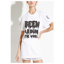 White and Black Zesty Graphic Printed Tee Suppliers