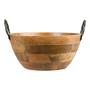 Tag 15-3/4 in. x 13 in. 7-7/8 in. x Mango Wood Serving Bowl with Cava Metal Handles
