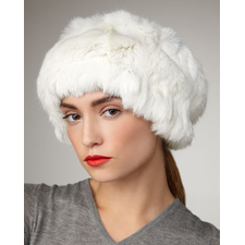 Adrienne Landau Rabbit Fur Head- & Neck-Warmer, Ivory - Neiman Marcus