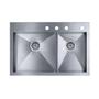 KOHLER, Vault Undermount Stainless Steel 33x22x9.3125 4-Hole Double Bowl Kitchen Sink, K-RH3823-4-NA at The Home Depot - Tablet