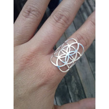 Seed of life ring in sterling silver ( sacred geometry )