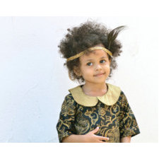 The Viola Dress - Girls Gatsy 1920s Inspired Dress in Vintage Silk Brocade & Peter Pan Collar - Kids Fashion