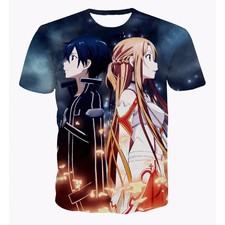  Anime Sword Art Online 3D T-shirts Kirito Asuna
