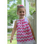 Pink Chevron Riley Blake Pillow case Dress for toddler baby girl size 6 months