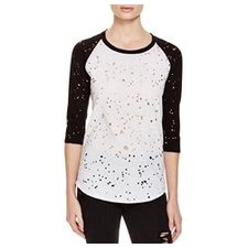 Black and White Printed Baseball Tee Suppliers