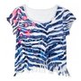 White And Blue Zebra Print Crop Top Manufacturers