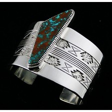 GIBSON NEZ PILOT MOUNTAIN SPIDERWEB TURQUOISE BRACELET