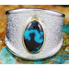 Darryl Dean Begay Northern Lights Turquoise Thunderbird Ring