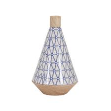 Home Decorators Collection Ripley White and Blue 1-Piece Wide Vase