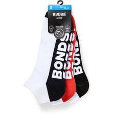 Bonds Logo Lowcut Sport Socks - 3 Pack