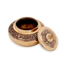 Brass Flower Designed KumKum Box